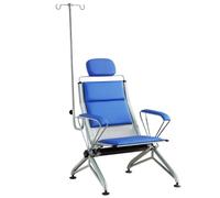 Recliner Chair with IV Pole, Medical Reclining Chair with Armrests and Backrest, Ergonomic PU Seat for Clinic, Nursing Home, Laboratory