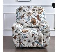 Recliner Covers for Electric Chair with Pockets, Stretch 4-Pieces Recliner Chair Slipcover for Armchairs, Sofa Furniture Protector for Living Room (chrysanthemum)