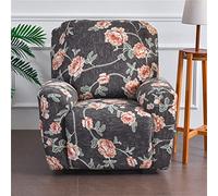 Recliner Covers for Electric Chair with Pockets, Stretch 4-Pieces Recliner Chair Slipcover for Armchairs, Sofa Furniture Protector for Living Room (Dark gray)