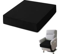 Recliner Cushion for Elderly 20"x20"x4" Memory Foam Seat Pad for Couch, Armchair & Chairs with Dual-Layer Support, Non-Slip Backing, Washable Textured Cover for Comfort & Pressure Relief (Black)