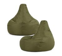 Recliner Indoor Outdoor Navy Blue Bean Bag Chair Pack of 2 ICON Khaki One Size