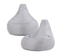 Recliner Indoor Outdoor Navy Blue Bean Bag Chair Pack of 2 ICON Light Grey One Size