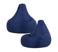 Recliner Indoor Outdoor Navy Blue Bean Bag Chair Pack of 2 ICON Navy One Size