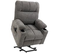 Recliner Lift Chair Grey Velvet-like 91Lx95Wx109H cm Oversized Electric Remote+