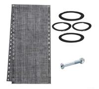 Recliner replacement mesh fabric with 4 elastic ropes and screws, for gravity chairs requiring weatherproof and quick drying materials (Black gray)