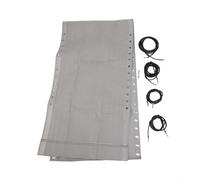 Recliner replacement mesh fabric with 4 elastic ropes and screws, for gravity chairs requiring weatherproof and quick drying materials (White gray)