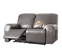 Recliner Sofa Slipcover, Waterproof Armchair Protector with Pocket for Pets, Stretch PU Leather Furniture Cover