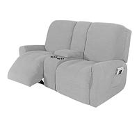 Recliner Sofa Slipcover, with Cup Holders - Furniture Protector Cover for 2-3 Seater Reclining Sofa with Console - Sofa Cover