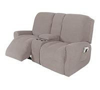 Recliner Sofa Slipcover, with Cup Holders - Furniture Protector Cover for 2-3 Seater Reclining Sofa with Console - Sofa Cover