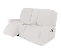 Recliner Sofa Slipcover, with Cup Holders - Furniture Protector Cover for 2-3 Seater Reclining Sofa with Console - Sofa Cover