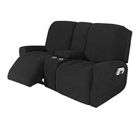 Recliner Sofa Slipcover, with Cup Holders - Furniture Protector Cover for 2-3 Seater Reclining Sofa with Console - Sofa Cover