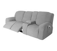 Recliner Sofa Slipcover, with Cup Holders - Furniture Protector Cover for 2-3 Seater Reclining Sofa with Console - Sofa Cover