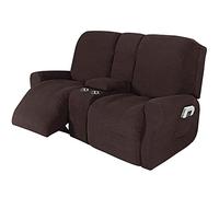 Recliner Sofa Slipcover, with Cup Holders - Furniture Protector Cover for 2-3 Seater Reclining Sofa with Console - Sofa Cover