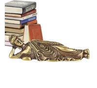 Reclining Buddha Statue - 4.8 * 1.7cm/1.89 * 0.67in Brass Reclining Buddhas Figurines, Reclinings Buddha Statue, Small Meditating Carving Sculptures for Living Room, Outdoor and Desktop Decoration