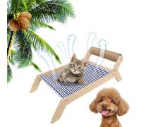 Reclining Cat Bed - Raised Cat Swing Bed | Wooden Frame Chair with Hammock Style Design, Raised Kitten Beach Chair for Cats and Puppies, for Pets
