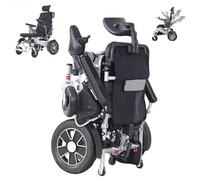 Reclining Electric Wheelchair for Adults with Headrest, with Remote Control, Lightweight Foldable Powered Wheelchair with Headrest, with 12AH Lithium Batteries, 500W Motor (Black)