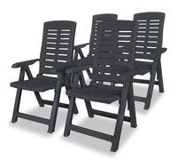 vidaXL Reclining Garden Chairs 4 pcs Plastic Anthracite
