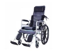 Reclining Folding Wheelchair for Adults - Self Propelled Lightweight Wheelchair with Adjustable Leg Rests, Removable Cushion & All Terrain Wheels for Travel, Home, and Outdoor Mobility