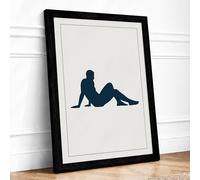 Reclining Form Minimalist Framed Wall Art Print A2 Black | Ready to Hang, Premium Gi Paper, Fade-Resistant Inks, Securely Packaged, UK Made