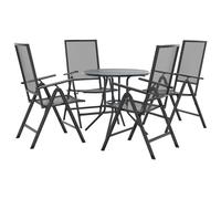 Reclining Garden Chair Set Armchair Anthracite Powder-coated Steel vidaXL