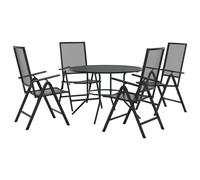 (110 x 72.5 cm/ 5 piece) vidaXL Reclining Garden Chair Set Armchair Anthracite Powder-coated Steel