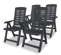 Reclining Garden Chairs 4pcs Plastic Anthracite 60x61x108cm Foldable 4-position