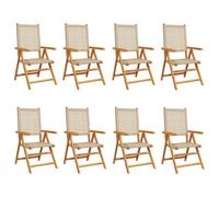 Reclining Garden Chairs Outdoor Chair Armchair Poly Rattan & Solid Wood vidaXL