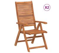 (2 pcs) vidaXL Reclining Garden Chairs Outdoor Chair Relax Armchair Solid Wood Acacia