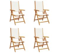 Reclining Garden Chairs Outdoor Chairs Armchair Fabric & Solid Wood vidaXL