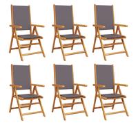 Reclining Garden Chairs Outdoor Chairs Armchair Fabric & Solid Wood vidaXL