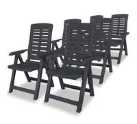Reclining Garden Chairs Set 6pcs Anthracite Plastic 60x61x108 cm Foldable Patio