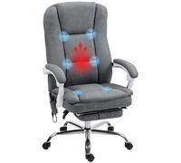 Reclining Massage Office Chair with Heat Function Ergonomic Desk Computer Grey