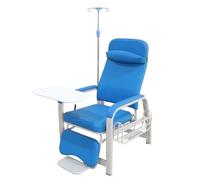 Reclining Medical Chair with Side Table and IV Stand for Clinical and Laboratory Settings