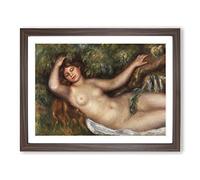 Reclining Nude By Pierre Auguste Renoir Classic Painting Framed Print | A3 Walnut Framed Wall Art | Ready to Hang | Classic Historical Picture | Living Room Bedroom Lounge Office