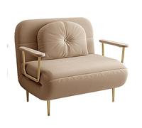 Reclining Sofa Bed with Armrests Adjustable Backrest 6 Positions Khaki 190 * 100 * 30cm - Versatile Sleeper Chair for Living Room and Bedroom