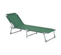 Reclining Sun Lounger Chair Folding Camping Bed with 4-Position Adjustable Backrest