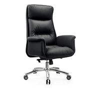 Reclining Swivel Office Chair with Lumbar Support - Adjustable Height Executive Leather Desk Chair for Home or Work