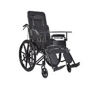 Reclining Wheelchair, Full-Back Manual Wheelchair, Folding Mobility Chair | 180° Reclining Back, Self-Propelled, Foldable Frame, Swing-Away Footrests, Indoor & Outdoor Mobility