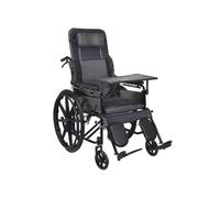 Reclining Wheelchair, Full-Back Manual Wheelchair, Folding Mobility Chair | 180° Reclining Back, Self-Propelled, Foldable Frame, Swing-Away Footrests, Indoor & Outdoor Mobility