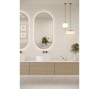 Reco Surfaces Bevel Metro Tile (150mm X 75mm) Light Grey Wall Panel (2440X1220mm)