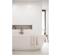 Reco Surfaces Bevel Metro Tile (150mm X 75mm) White Wall Panel (2440X1220mm)