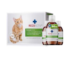 RECOACTIV Immune Tonic for cats, 3 x 90 ml, dietary supplement to boost the immune system and prevent nutritional deficiencies, effective dietary appetite stimulant