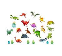 Recognise Design Cartoon Colourful Dinosaurs Wall Stickers Decals murals Peel and Stick Removable Stickers for Nursery Bedroom Living Room.