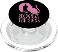 Recognize The Signs Humor Cat Shadow Sarcasm Adult Cat Funny PopSockets PopGrip for MagSafe