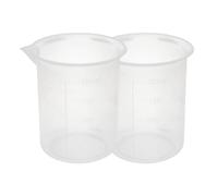 Recogwood 2Pcs 200ml Plastic Measuring Cups, Transparent Lab Graduated Beakers, Heat Resistant Measuring Jugs, Liquid Measuring Cups, Plastic Jug Beakers, Mixing Cups for Baking Cooking Lab
