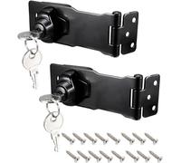 Recogwood 2Pcs Keyed Hasp Locks, 4 Inch Twist Knob Keyed Locking Hasp and Staple Lock, Catch Latch Safety Gate Lock with Keys for Locking Shed Doors Cabinets Furniture
