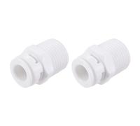 Recogwood 2Pcs Straight Water Filter Fitting G1/2 Inch Male Thread to 3/8 Inch, Quick Connect Water Purifiers Tube Fittings Push in to Connector for RO Reverse Osmosis System