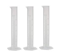 Recogwood 3Pcs 25ml Plastic Graduated Cylinder, Measuring Cylinder Science Test Tube, Clear Hex Base Flask for Kitchen Lab Home