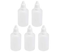 Recogwood 5pc 50ml Plastic Dropper Bottles, Translucent Squeezable Eye Dropper Bottles with Screw Caps for Essential Oils, Paint
