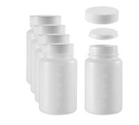 Recogwood 5Pcs 250ml Plastic Lab Chemical Reagent Bottle, 8.5oz Wide Mouth Sample Sealing Liquid Storage Container, Translucent Sample Sealing Liquid Medicine Bottle for Laboratory, Store, Factory